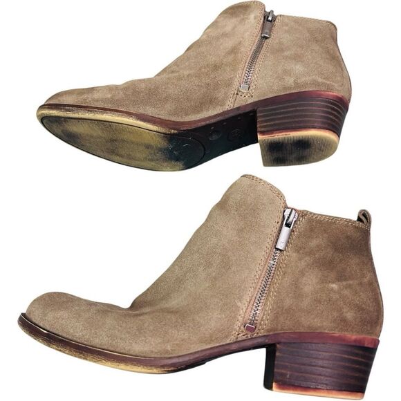 Lucky Brand Basel Tan Leather Suede Bootie - Picture 7 of 11